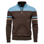 Pull homme zippé rayé