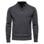 Pull homme zippé texturé