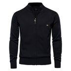 Pull homme zippé texturé