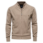 Pull homme zippé texturé