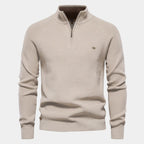 Pull homme col montant zippé