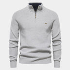 Pull homme col montant zippé