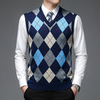 Pull sans manches homme à motif losanges