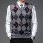 Pull sans manches homme à motif losanges