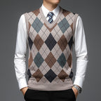 Pull sans manches homme à motif losanges