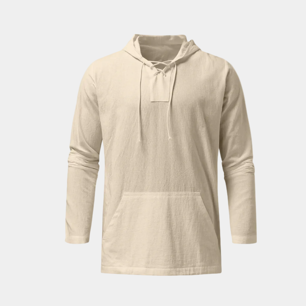 Pull homme à capuche lacets