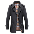 Trench homme à manches longues boutonné