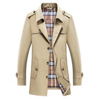 Trench homme à manches longues boutonné