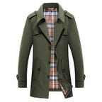 Trench homme à manches longues boutonné