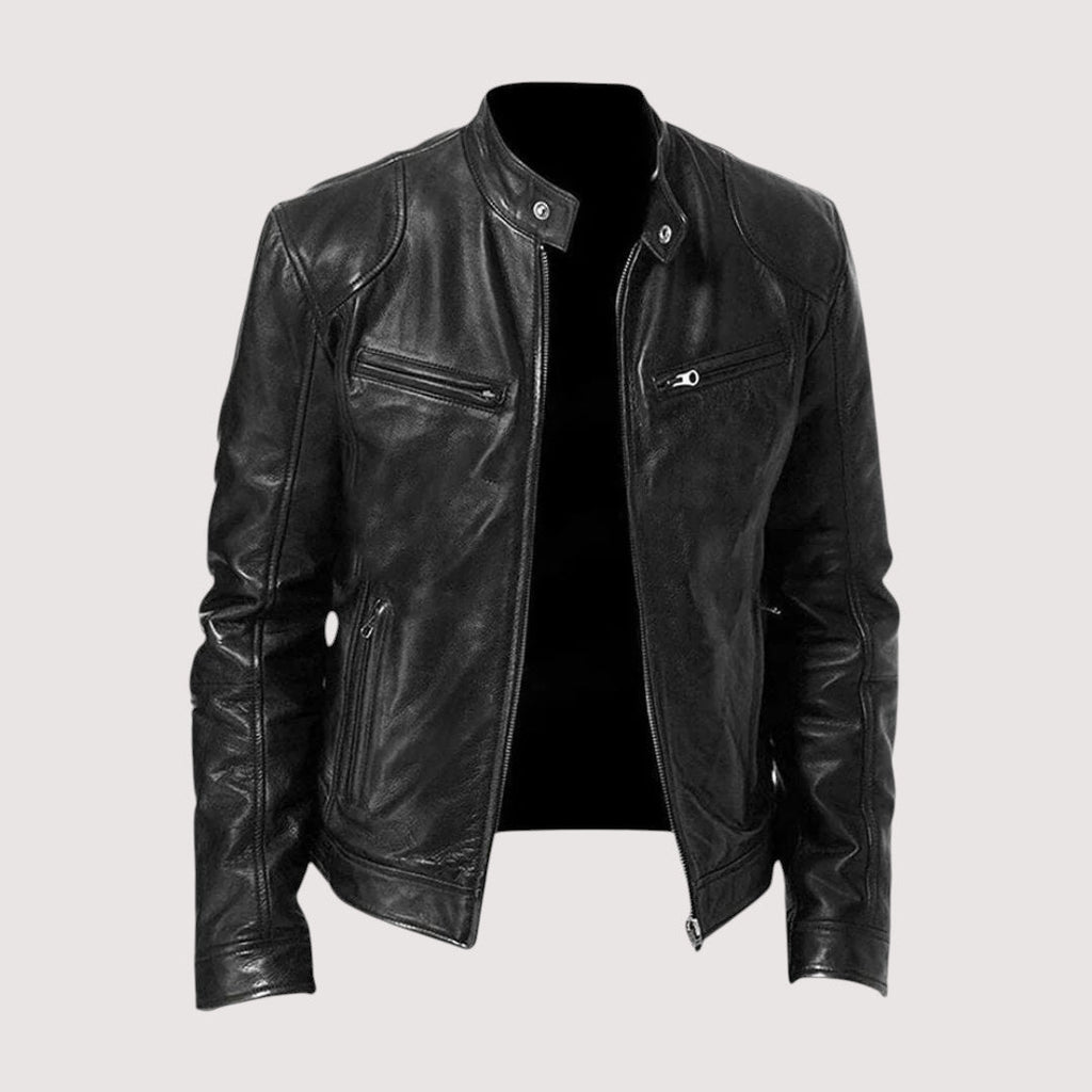 Veste homme en cuir zippée